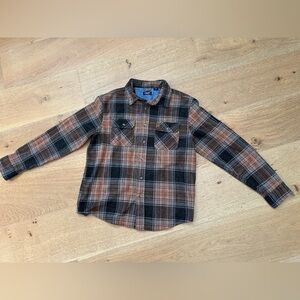 Chaps Men's Plaid Shirt Jacket, Shacket - Brown and Black